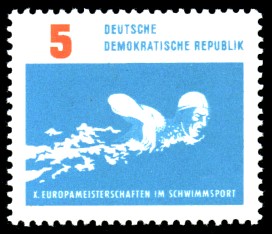 5 Pf Briefmarke: X. Europameisterschaften im Schwimmsport 5 Pf Briefmarke: X. Europameisterschaften im Schwimmsport
