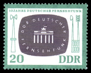 20 Pf Briefmarke: 10 Jahre Deutscher Fernsehfunk