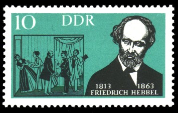 10 Pf Briefmarke: Berühmte deutsche Künstler, Friedrich Hebbel 10 Pf Briefmarke: Berühmte deutsche Künstler, Friedrich Hebbel
