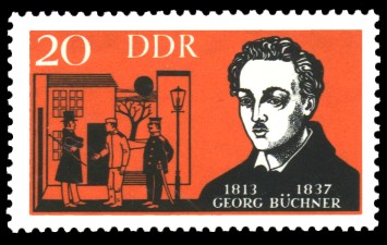 20 Pf Briefmarke: Berühmte deutsche Künstler, Georg Büchner 20 Pf Briefmarke: Berühmte deutsche Künstler, Georg Büchner