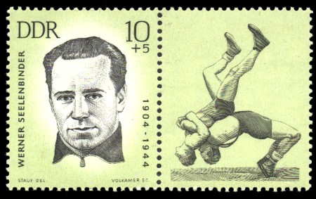10 + 5 Pf Briefmarke: Antifaschisten - Sportler, Werner Seelenbinder