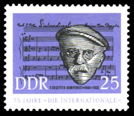 25 Pf Briefmarke: 75 Jahre ‘Die Internationale’ 25 Pf Briefmarke: 75 Jahre ‘Die Internationale’
