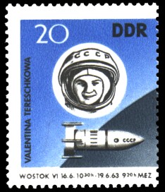 20 Pf Briefmarke: 2. sowjetischer Gruppenflug in den Kosmos