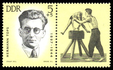 5 + 5 Pf Briefmarke: Antifaschisten - Sportler, Hermann Tops