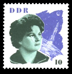 10 Pf Briefmarke: W. Tereschkowa in der DDR