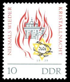 10 Pf Briefmarke: Reichspogromnacht, Kristallnacht 10 Pf Briefmarke: Reichspogromnacht, Kristallnacht