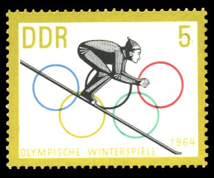 5 Pf Briefmarke: Olympische Winterspiele 1964 5 Pf Briefmarke: Olympische Winterspiele 1964