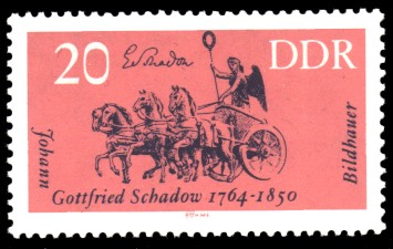 20 Pf Briefmarke: Berühmte Künstler, Johann Gottfried Schadow 20 Pf Briefmarke: Berühmte Künstler, Johann Gottfried Schadow