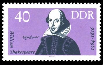 40 Pf Briefmarke: Berühmte Künstler, William Shakespeare 40 Pf Briefmarke: Berühmte Künstler, William Shakespeare