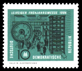 10 Pf Briefmarke: Leipziger Frühjahrsmesse 1964