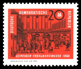 20 Pf Briefmarke: Leipziger Frühjahrsmesse 1964 20 Pf Briefmarke: Leipziger Frühjahrsmesse 1964