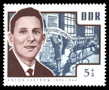 5 + 5 Pf Briefmarke: Antifaschisten, Anton Saefkow