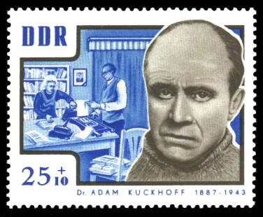 25 + 10 Pf Briefmarke: Antifaschisten, Adam Kuckhoff 25 + 10 Pf Briefmarke: Antifaschisten, Adam Kuckhoff