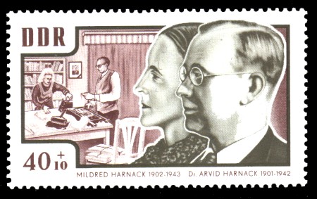 40 + 10 Pf Briefmarke: Antifaschisten, Mildred u Arvid Harnack