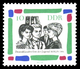 10 Pf Briefmarke: Deutschlandtreffen der Jugend Berlin 1964 10 Pf Briefmarke: Deutschlandtreffen der Jugend Berlin 1964