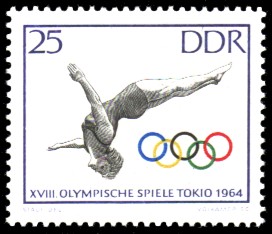 25 Pf Briefmarke: Olympische Spiele Tokio 1964