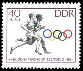 40 + 20 Pf Briefmarke: Olympische Spiele Tokio 1964 40 + 20 Pf Briefmarke: Olympische Spiele Tokio 1964