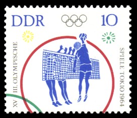 10 Pf Briefmarke: XVIII Olympische Spiele Tokio 10 Pf Briefmarke: XVIII Olympische Spiele Tokio