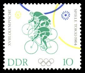 10 Pf Briefmarke: XVIII Olympische Spiele Tokio 10 Pf Briefmarke: XVIII Olympische Spiele Tokio