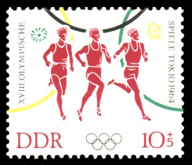 10 + 5 Pf Briefmarke: XVIII Olympische Spiele Tokio