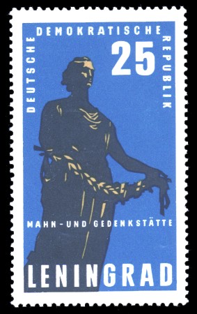 25 Pf Briefmarke: Mahn- und Gedenkstätte Leningrad 25 Pf Briefmarke: Mahn- und Gedenkstätte Leningrad