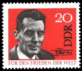 20 Pf Briefmarke: Für den Frieden der Welt, Frederic Joliot Curie 20 Pf Briefmarke: Für den Frieden der Welt, Frederic Joliot Curie