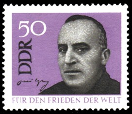 50 Pf Briefmarke: Für den Frieden der Welt, Carl von Ossietzky 50 Pf Briefmarke: Für den Frieden der Welt, Carl von Ossietzky