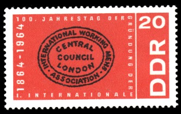 20 Pf Briefmarke: 100. Gründungstag der ersten Internationalen