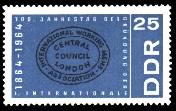 25 Pf Briefmarke: 100. Gründungstag der ersten Internationalen