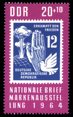 20 + 10 Pf Briefmarke: Nationale Briefmarkenausstellung 1964 20 + 10 Pf Briefmarke: Nationale Briefmarkenausstellung 1964