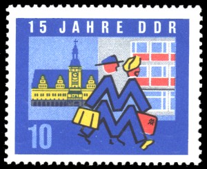 10 Pf Briefmarke: 15 Jahre DDR