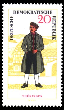 20 Pf Briefmarke: Volkstrachten, Thüringen