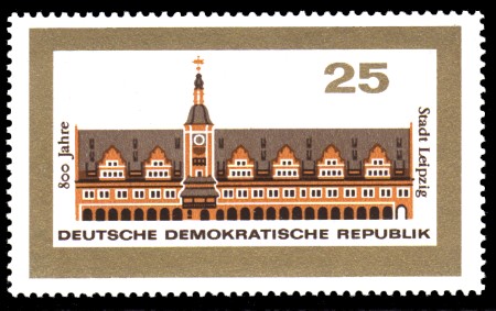 25 Pf Briefmarke: 800 Jahre Stadt Leipzig