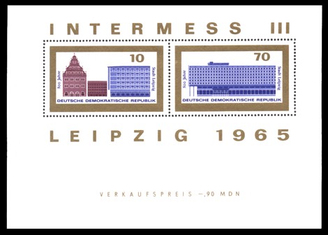0,90 MDN Briefmarke: Block: Intermess III (10Pf/70Pf) 0,90 MDN Briefmarke: Block: Intermess III (10Pf/70Pf)