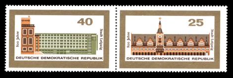  Briefmarke: Zusammendruck aus Block Intermess III (40Pf/25Pf)
