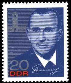 20 Pf Briefmarke: Kosmonautenbesuch in der DDR, Beljajew