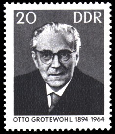 20 Pf Briefmarke: 1. Todestag Otto Grotewohl 20 Pf Briefmarke: 1. Todestag Otto Grotewohl