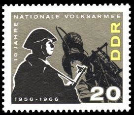 20 Pf Briefmarke: 10 Jahre NVA 20 Pf Briefmarke: 10 Jahre NVA