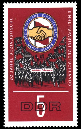 5 Pf Briefmarke: 20 Jahre SED