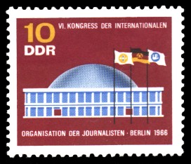 10 Pf Briefmarke: Kongress der Journalisten 10 Pf Briefmarke: Kongress der Journalisten