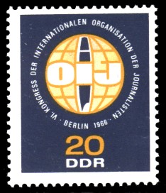 20 Pf Briefmarke: Kongress der Journalisten 20 Pf Briefmarke: Kongress der Journalisten