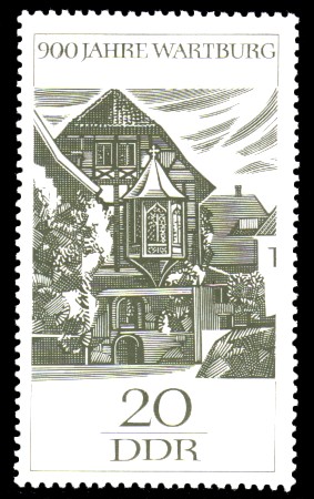 20 Pf Briefmarke: 900 Jahre Wartburg