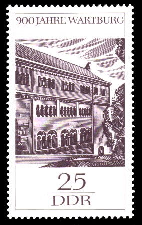 25 Pf Briefmarke: 900 Jahre Wartburg