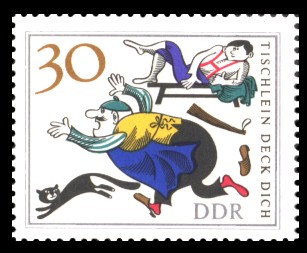 30 Pf Briefmarke: Märchen ‘Tischlein deck dich’ 30 Pf Briefmarke: Märchen ‘Tischlein deck dich’