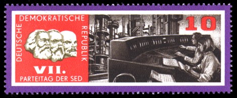 10 Pf Briefmarke: VII. Parteitag der SED 10 Pf Briefmarke: VII. Parteitag der SED