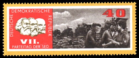 40 Pf Briefmarke: VII. Parteitag der SED 40 Pf Briefmarke: VII. Parteitag der SED