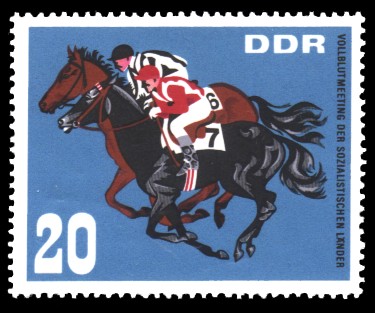 20 Pf Briefmarke: Vollblutmeeting der sozialistischen Länder
