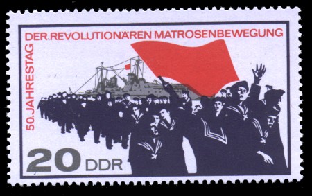 20 Pf Briefmarke: 50. Jahrestag der revolutionären Matrosenbewegung 20 Pf Briefmarke: 50. Jahrestag der revolutionären Matrosenbewegung