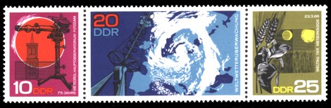 Briefmarke: Dreierstreifen: Meteorologischer Dienst Briefmarke: Dreierstreifen: Meteorologischer Dienst