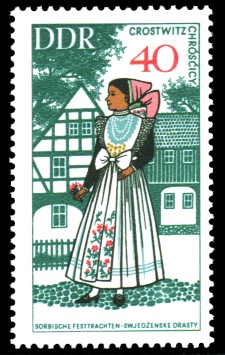 40 Pf Briefmarke: Sorbische Festtrachten, Crostwitz